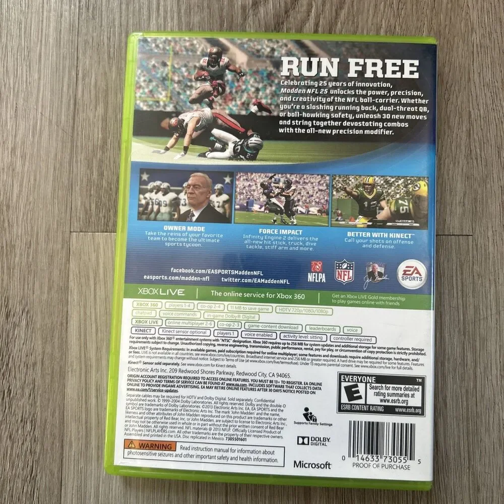 Xbox 360 Madden NFL 25 2014 Complete CIB Game w/ Inserts Tested Works